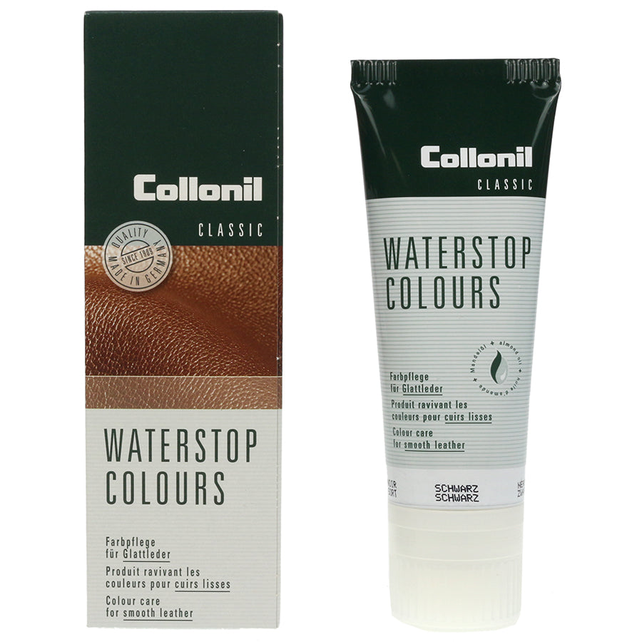 COLLONIL - Waterstop Colours - schwarz - 751 - Schwarze wasserabweisende Lederfarbe für langanhaltenden Schutz und Farbauffrischung