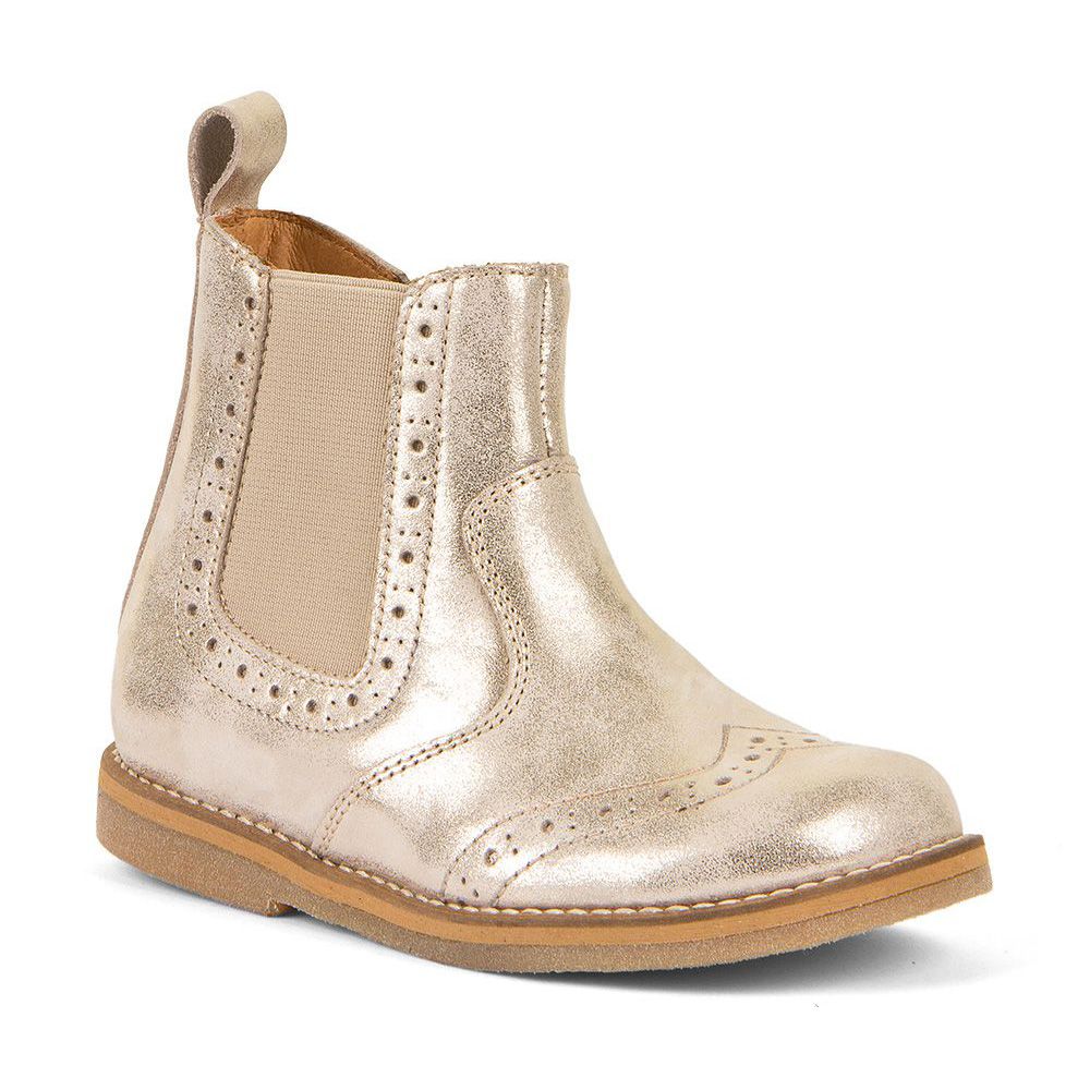 A close-up image of the FRODDO Stiefelette G3160166-3 in gold, showcasing its stylish design and high-quality craftsmanship