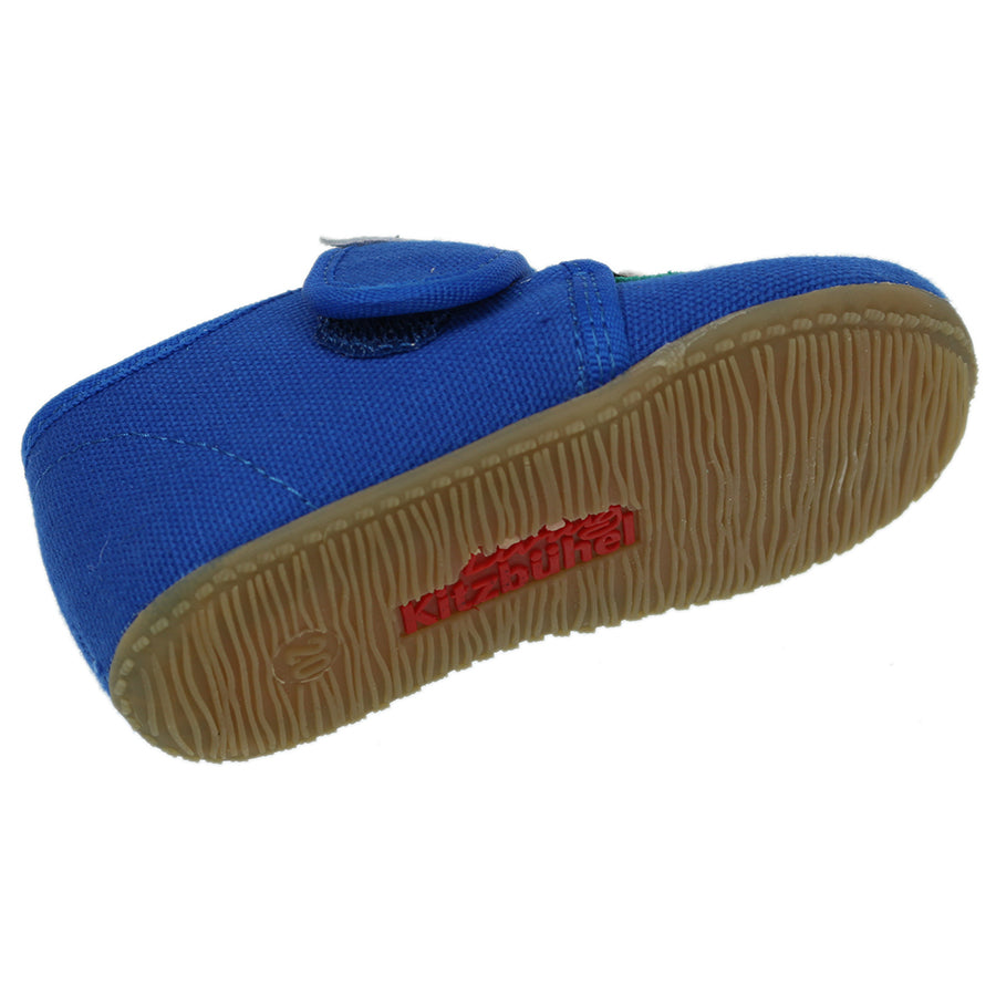 LIVING KITZBÜHEL Hausschuh 3100-563 house shoe in blue with trendy zebra design for ultimate comfort