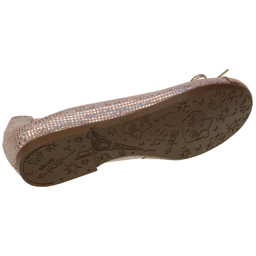 Shiny roségold ACEBO'S Ballerina 9103 with holographic accents for women