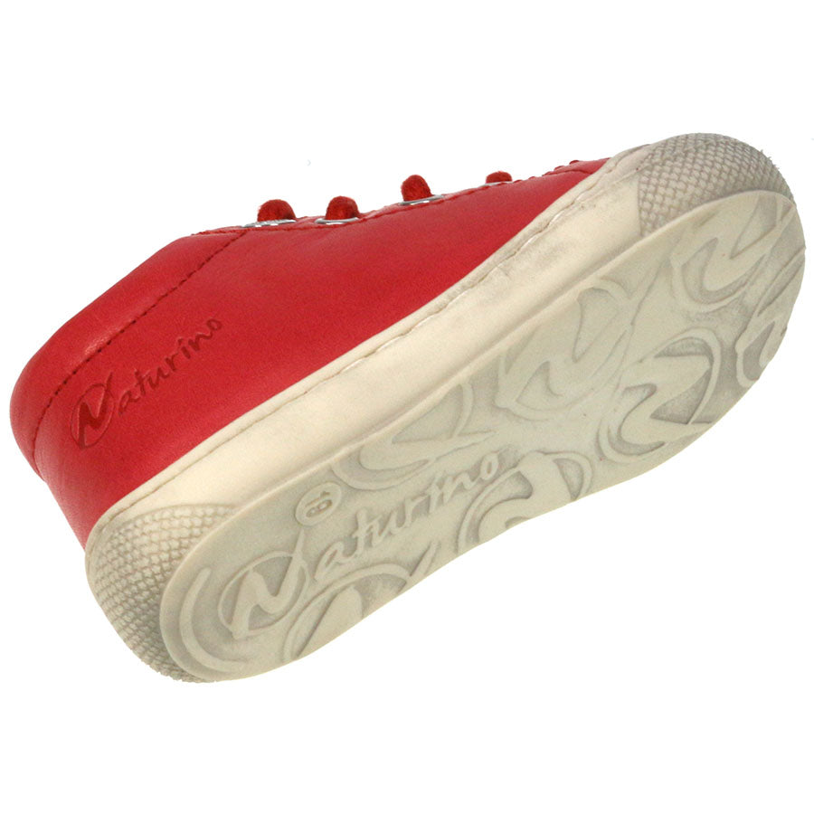 Kinder Halbschuh in leuchtendem Rot mit Schnürsenkeln - NATURINO COCOON V