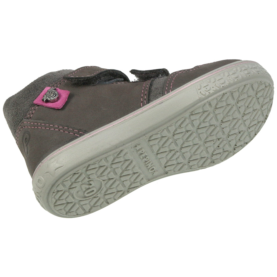 RICOSTA SYMPA-TEX Knöchelschuh JURI in grey and pink, a high-quality and stylish children's shoe for outdoor activities and everyday wear