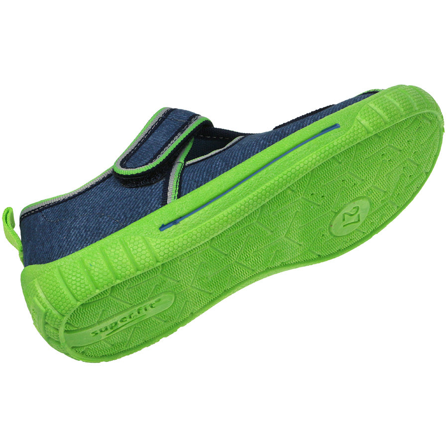Men's SUPERFIT Hausschuh BILL 272-88 in blue and neon green, comfortable and stylish indoor slippers