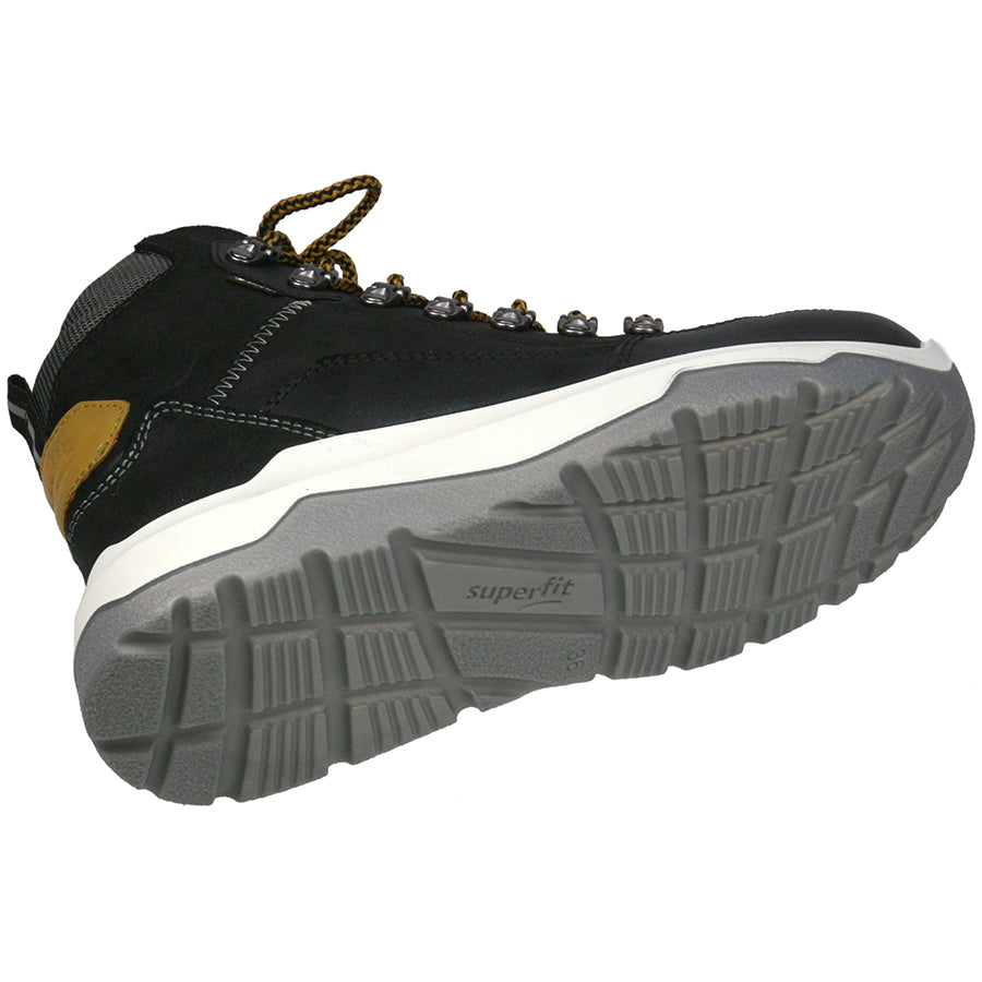 Black and curry-colored SUPERFIT GORE-TEX ankle shoe with style number 498-00
