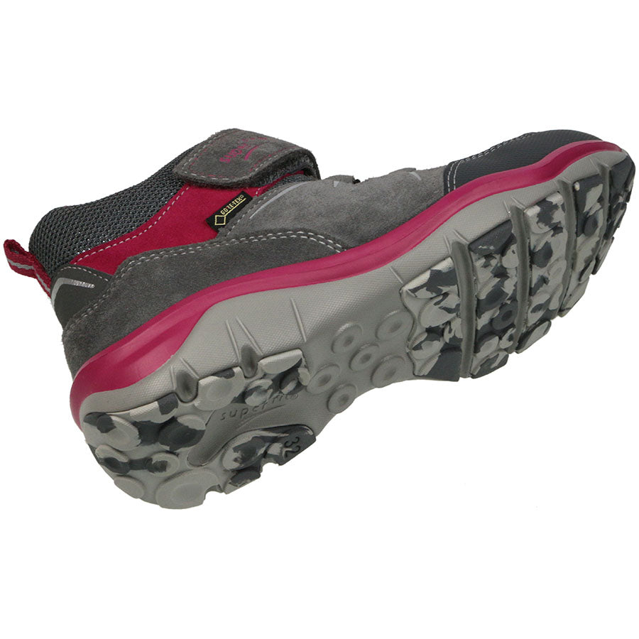 High-performance SUPERFIT GORE-TEX ankle sport shoe in grey and magenta color