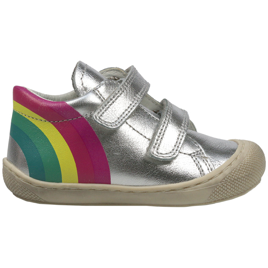 Silver NATURINO Halbschuh MATY with rainbow details, perfect for rainy days