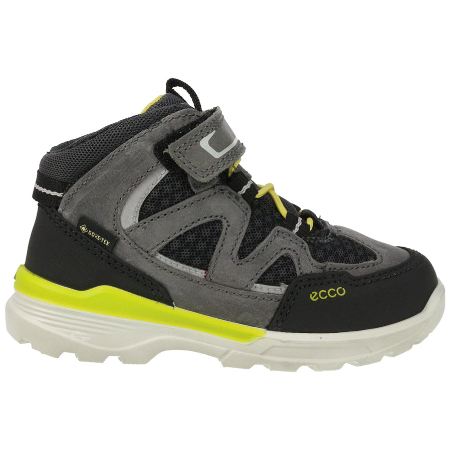 High-quality ECCO GORE-TEX ankle shoe in grey with lemon accents, style number 760602-52570, perfect for urban adventures and outdoor activities