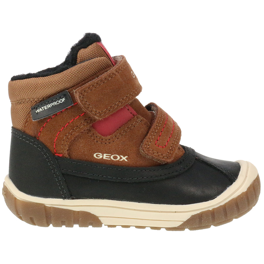 A high-quality, stylish GEOX TEX Knöchelschuh OMAR B942DB in brown and red color