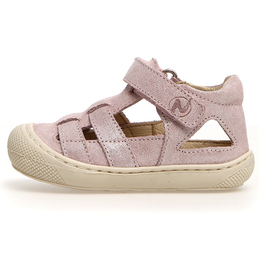 Rosa glitter Naturino Anyta halbsandale, a stylish and comfortable shoe for girls