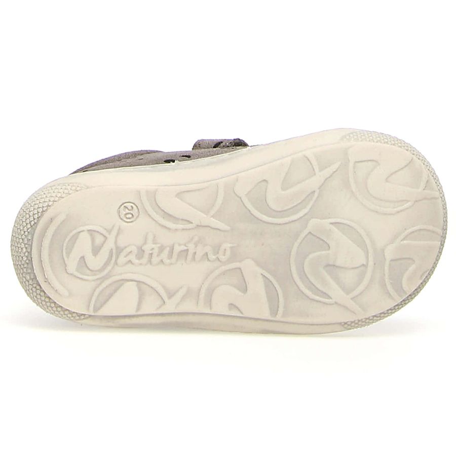 NATURINO Halbschuh COCOON in grau with cute panda design for kids