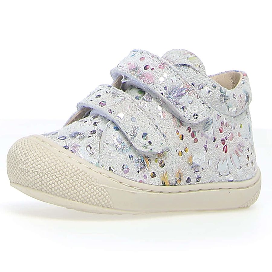 White and grey NATURINO Halbschuh COCOON with Fantasy design, perfect for kids' outdoor activities and casual wear