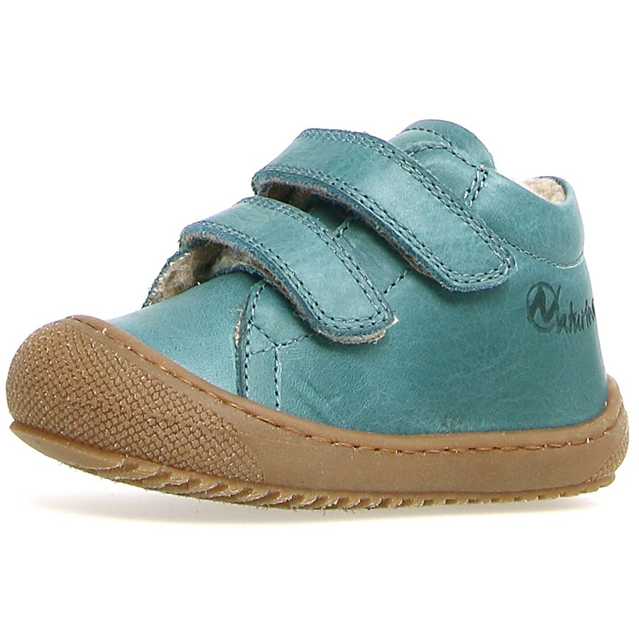 Turquoise, lined NATURINO RACOON half shoe with cozy lining
