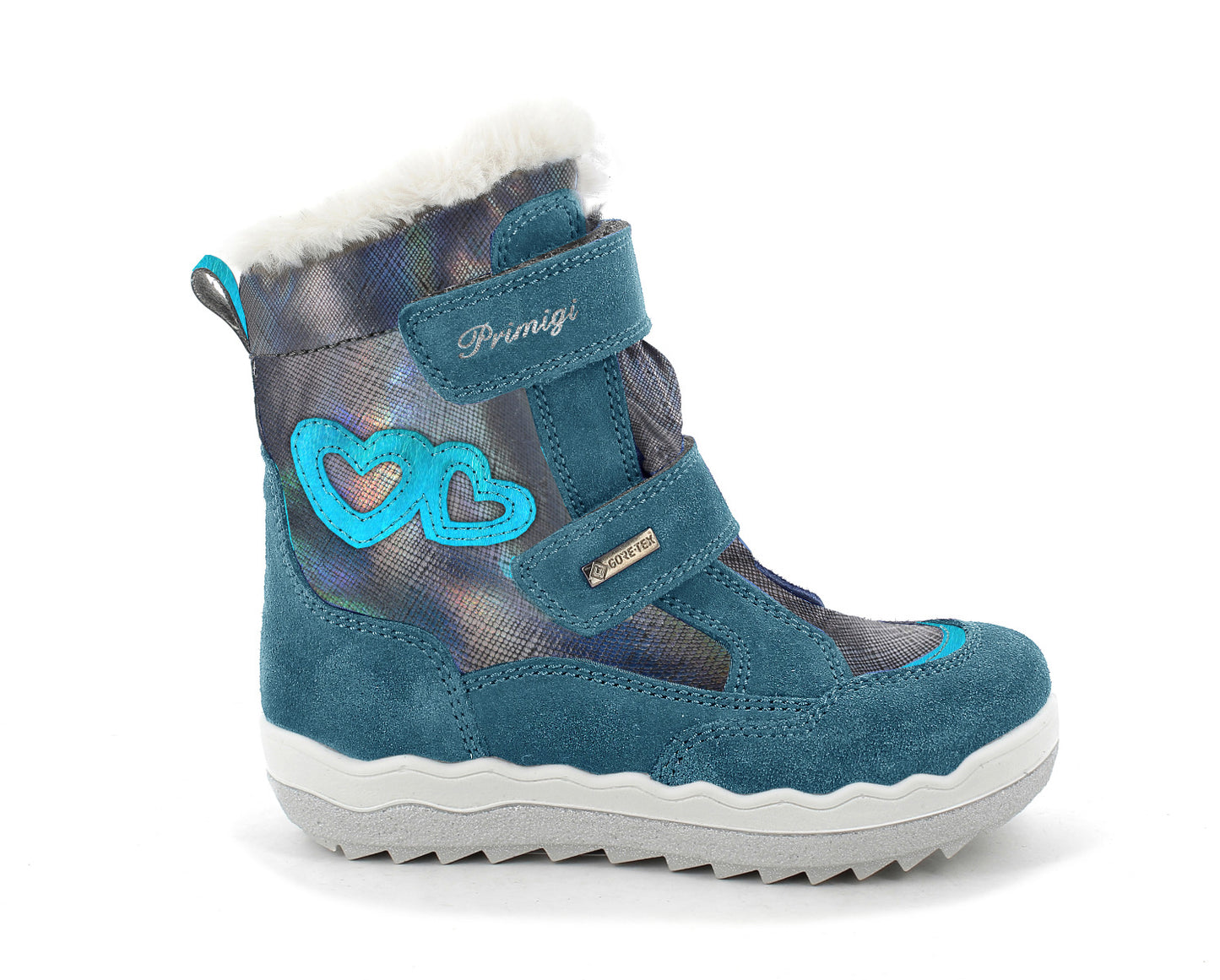 PRIMIGI GORE-TEX Stiefel 83823-55 - petrol - Herz, waterproof and stylish boots for kids in a beautiful petrol color with heart design