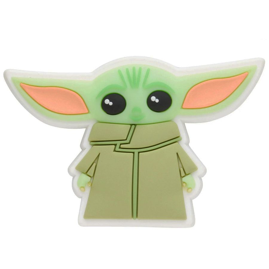 Baby Yoda CROCS Jibbitz in grün und weiß, ca 3,5 cm x 2,5 cm, ohne Blinkerfunktion