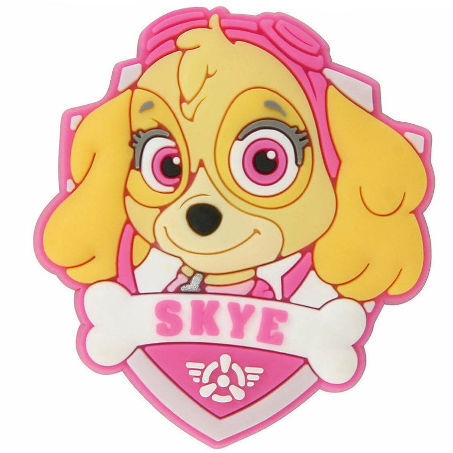 CROCS Jibbitz - Paw Patrol - Skye: Ein farbenfroher Schuhzubehör-Anhänger mit dem Motiv von Skye aus der TV-Serie Paw Patrol