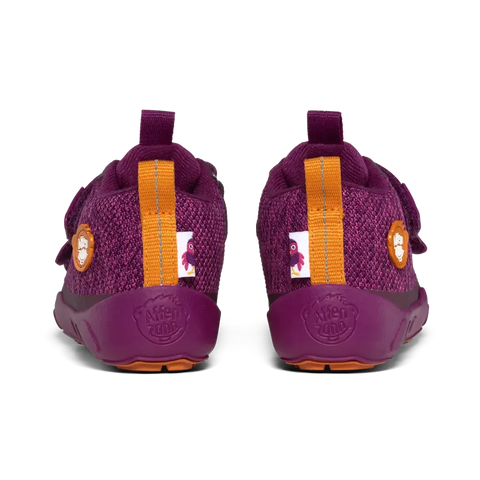 AFFENZAHN TEX Knöchelschuh HAPPY VOGEL in beere and gelb colors, a fun and playful shoe for kids with bird design