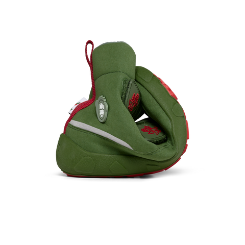 Close-up of the waterproof and breathable fabric used in AFFENZAHN TEX Stiefel COMFY VEGAN Drache - grün boot