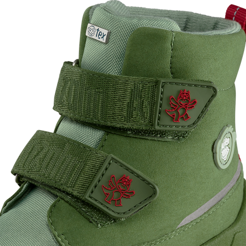 Interior of AFFENZAHN TEX Stiefel COMFY VEGAN Drache - grün boot showing the cushioned insole