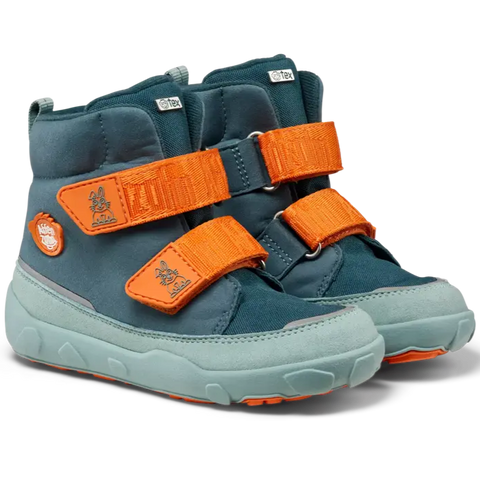 Vibrant petrol, mint, and orange AFFENZAHN TEX Stiefel COMFY VEGAN Hase in a cute bunny design