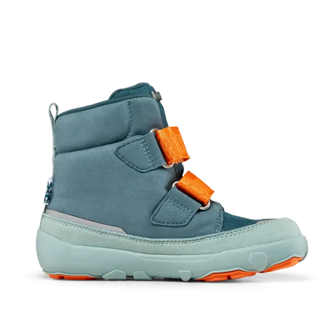 Colorful petrol, mint, and orange AFFENZAHN TEX Stiefel COMFY VEGAN Hase boots with rabbit design