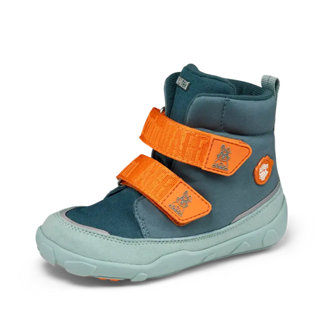 Colorful petrol, mint, and orange AFFENZAHN TEX Stiefel COMFY VEGAN Hase with a cute bunny design