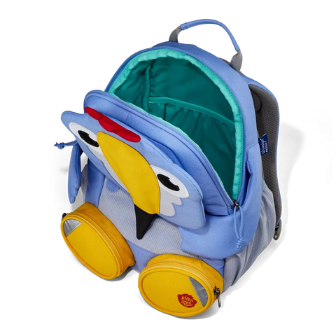Farbenfroher Kinderrucksack von Affenzahn mit großem Tukan