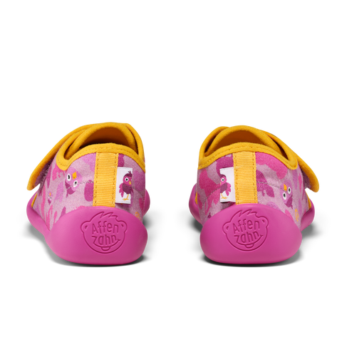  Kinder-Hausschuh COTTON MOVY - Vogel von Affenzahn mit süßem Vogel-Print und rutschfester Sohle 