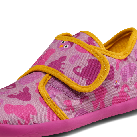  Bunte Hausschuhe für Kinder mit Vogel-Motiv aus Baumwolle und rutschfester Sohle 