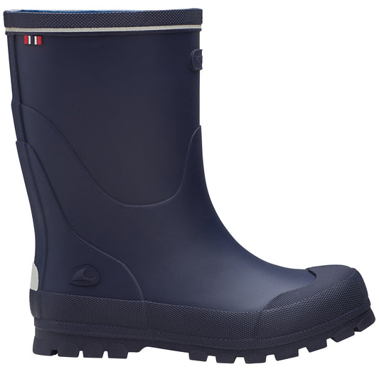 Gummistiefel für Kinder in Marineblau mit lustigem Wikinger-Design
