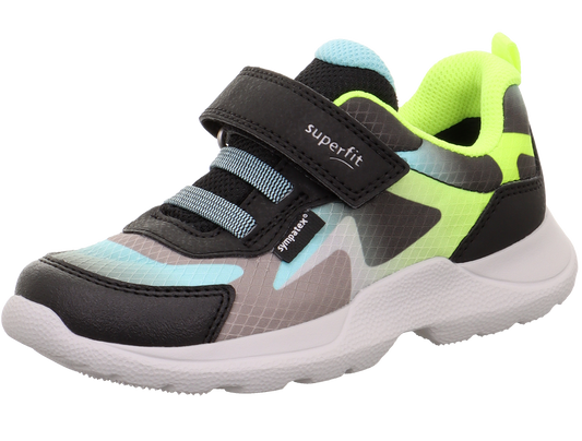 High-performance SUPERFIT GORE-TEX Halbschuh RUSH 209-200 in grey, blue, and yellow colorway for outdoor activities and adventures