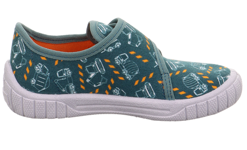 SUPERFIT Hausschuh BILL 279-705 - petrol / orange / Baufahrzeuge