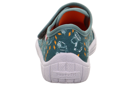 SUPERFIT Hausschuh BILL 279-705 - petrol / orange / Baufahrzeuge