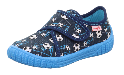 SUPERFIT Hausschuh BILL 279-808 - blau / hellblau / Fußball