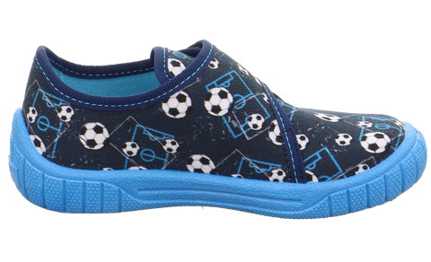 SUPERFIT Hausschuh BILL 279-808 - blau / hellblau / Fußball