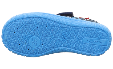 SUPERFIT Hausschuh BILL 279-808 - blau / hellblau / Fußball