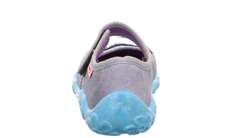 Comfortable and stylish SUPERFIT BONNY 280-20 slippers in grey and turquoise with a cute butterfly design