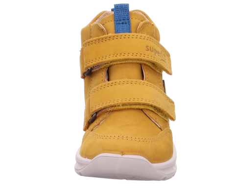 Bequemer Knöchelschuh für Kinder von SUPERFIT mit Gore-Tex-Technologie in Curry/Petrol für alle Wetterbedingungen