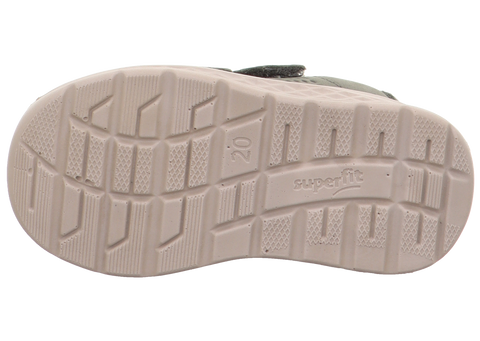 Unteransicht des SUPERFIT Gore-Tex Halbschuh Breeze 369-705; beige Sohle mit Profilmuster, Logo superfit sichtbar.