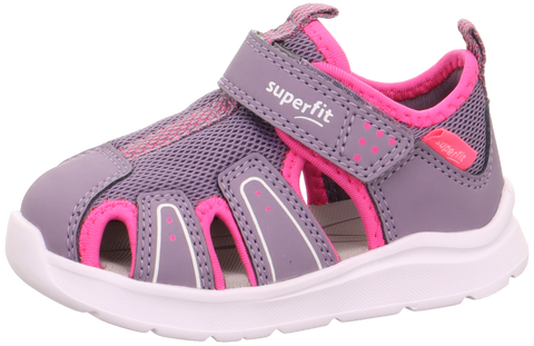 Women's SUPERFIT Halbsandale WAVE 478-851 in flieder and pink colors, a comfortable and stylish sandal for summer outdoor activities