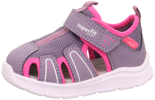 Women's SUPERFIT Halbsandale WAVE 478-851 in flieder and pink colors, a comfortable and stylish sandal for summer outdoor activities