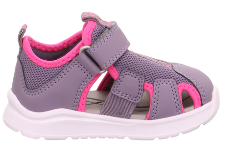 Women's SUPERFIT Halbsandale WAVE 478-851 in flieder and pink colors with adjustable straps and comfortable footbed for summer outdoor activities