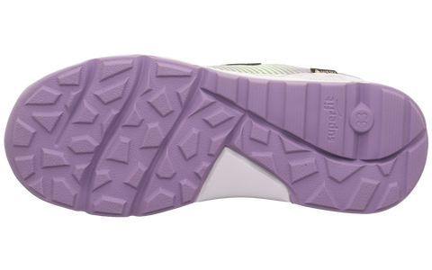Unterseite des SUPERFIT FREE RIDE 569-850 Halbschuhs; fliederfarbene Sohle mit grobem Profil.