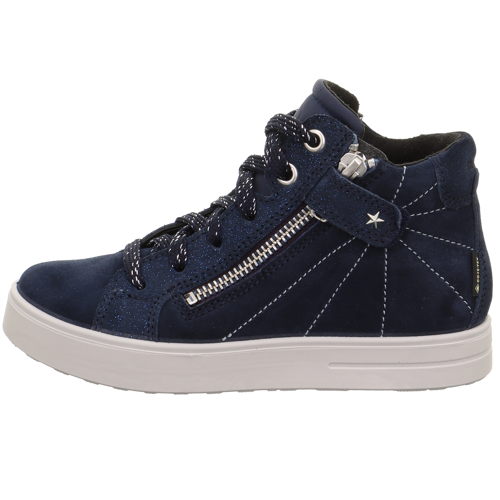 Stylish and durable SUPERFIT GORE-TEX ankle shoe in dark blue with glitter and star details