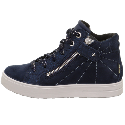 Stylish and durable SUPERFIT GORE-TEX ankle shoe in dark blue with glitter and star details