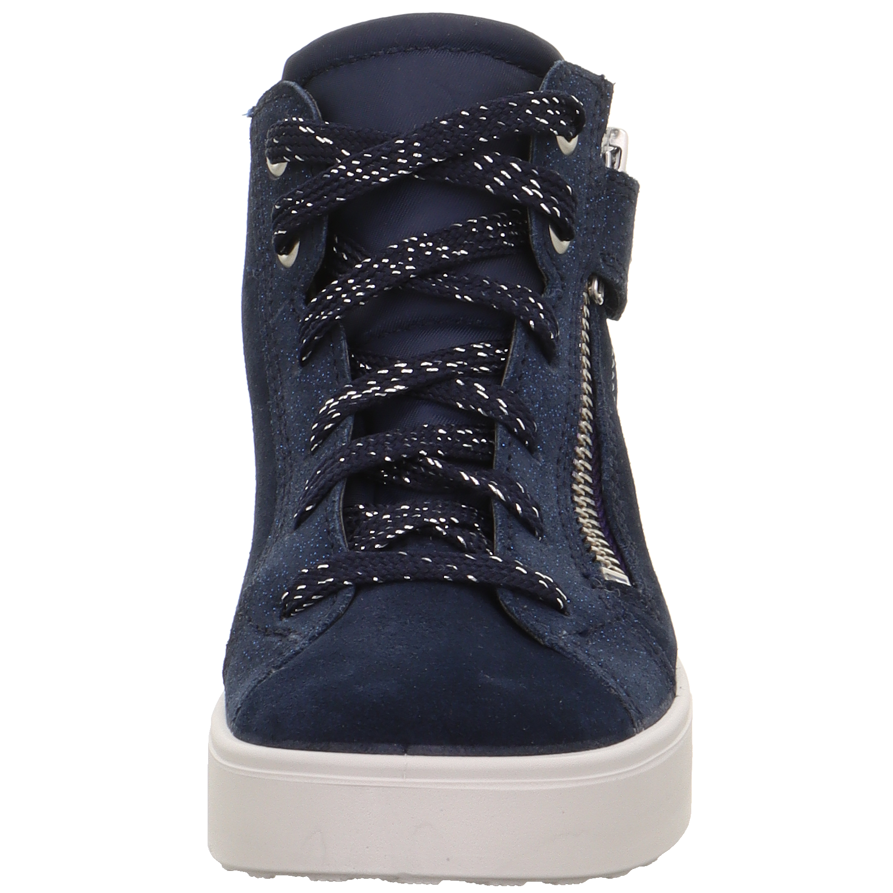 Stylish and waterproof SUPERFIT GORE-TEX ankle shoe in dark blue with glitter and star detail