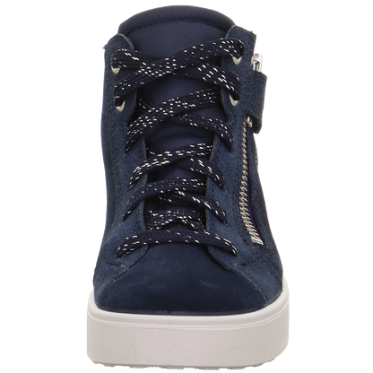 Stylish and waterproof SUPERFIT GORE-TEX ankle shoe in dark blue with glitter and star detail