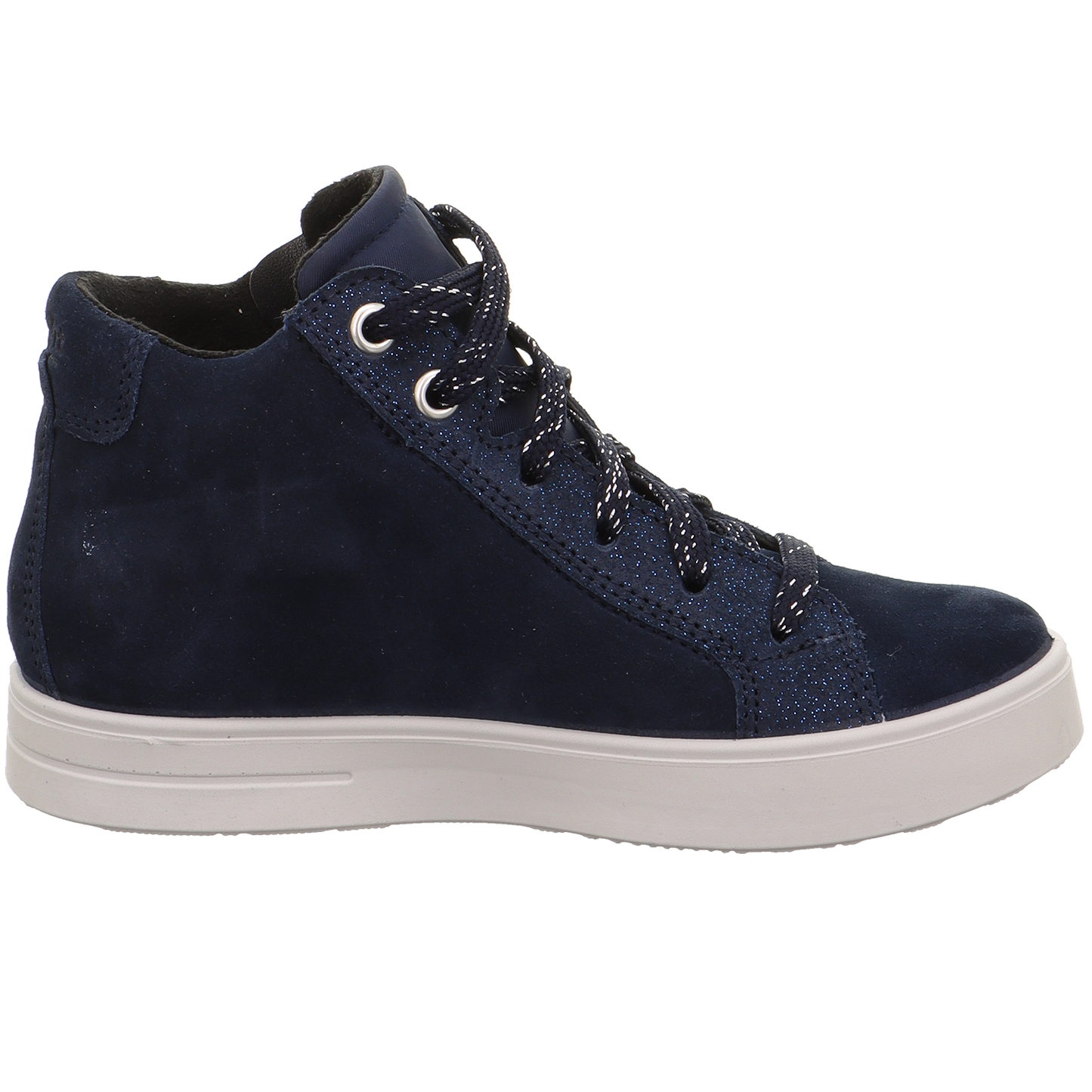 Stylish dark blue ankle boot with glitter and star design, featuring GORE-TEX technology for superior waterproofing and breathability - SUPERFIT STELLA 800-80