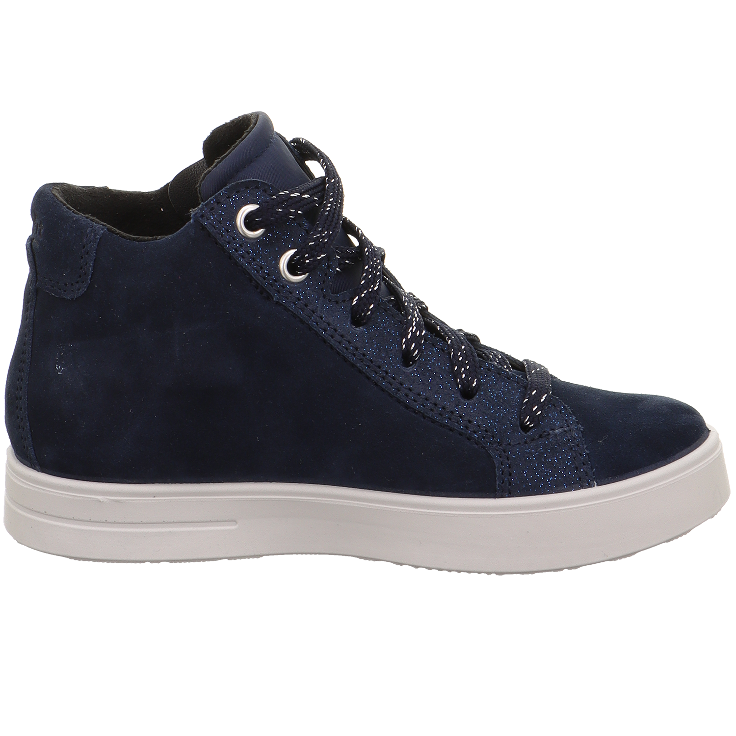 Stylish dark blue ankle boot with glitter and star design, featuring GORE-TEX technology for superior waterproofing and breathability - SUPERFIT STELLA 800-80