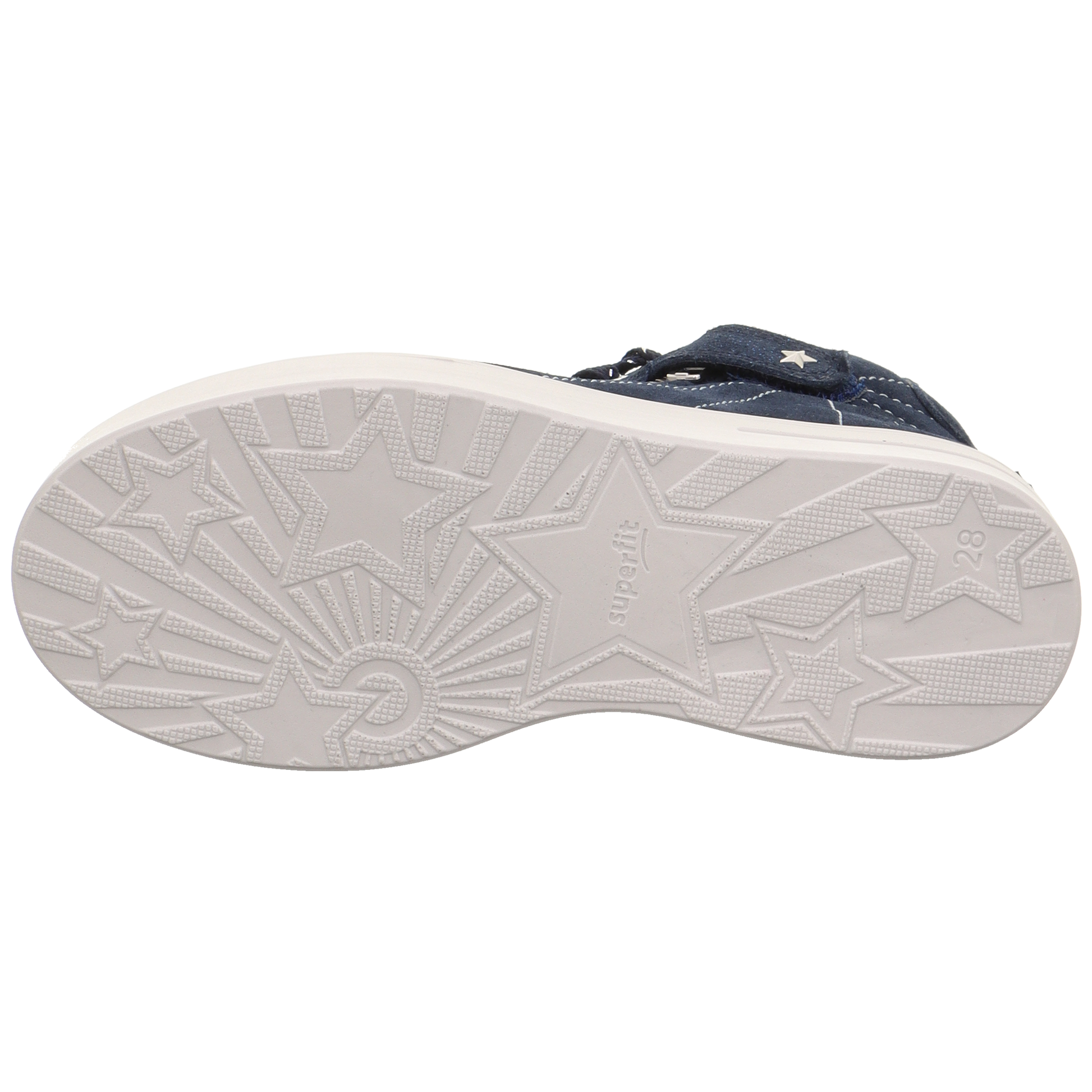 High-performance SUPERFIT GORE-TEX ankle shoe in dark blue with glitter and star details