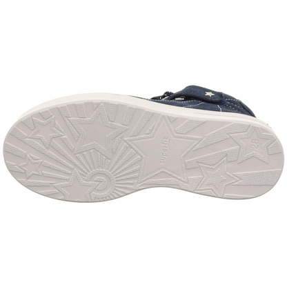 High-performance SUPERFIT GORE-TEX ankle shoe in dark blue with glitter and star details